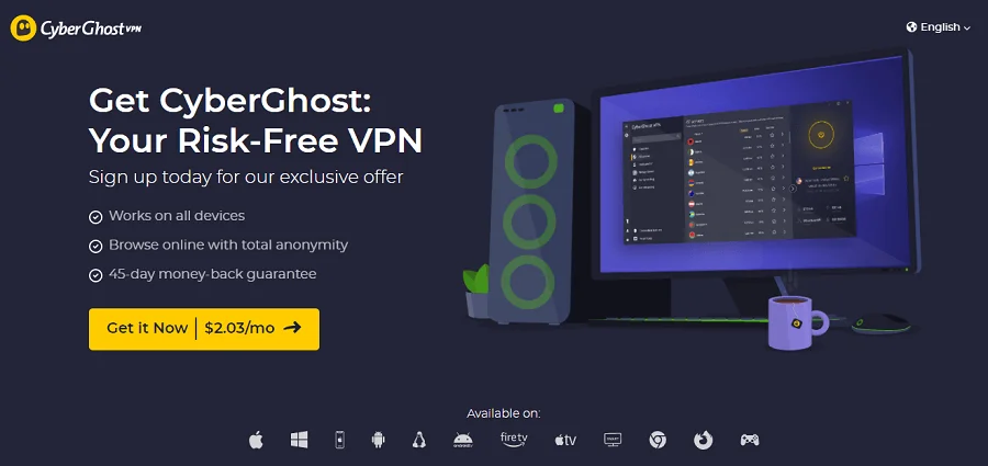 CyberGhost Home Page