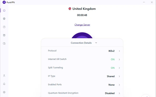 PureVPN security features